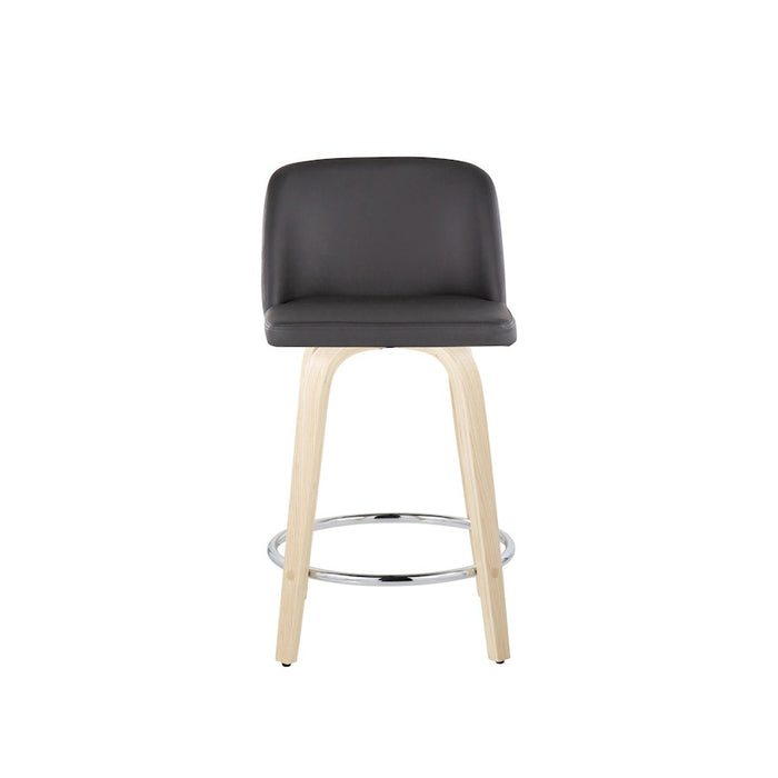 LumiSource Toriano 24" Rd Counter Stool, Set/2, N/GY/CH