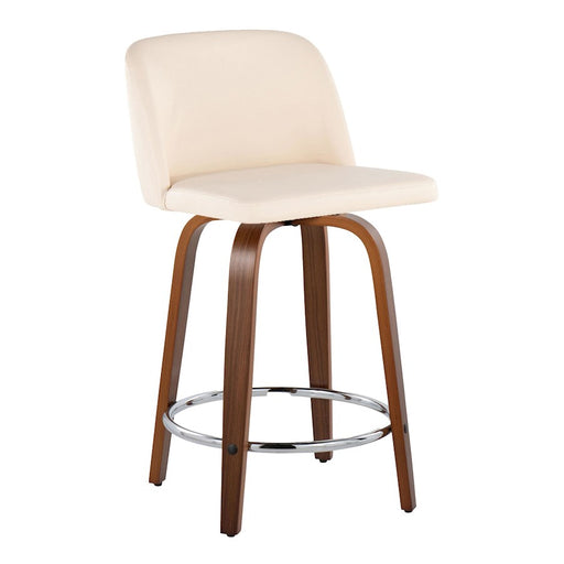 LumiSource Toriano 24" Rd Counter Stool, Set/2, W/CR/CH