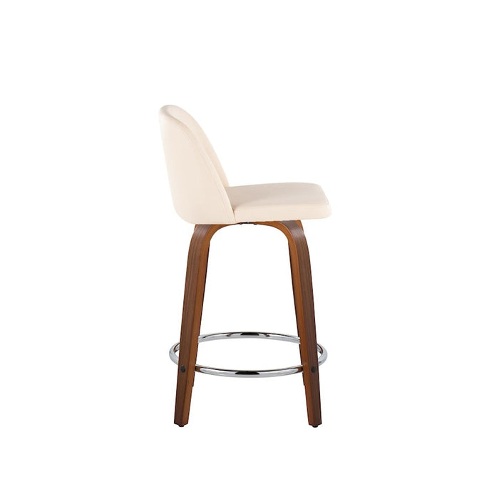 LumiSource Toriano 24" Rd Counter Stool, Set/2, W/CR/CH