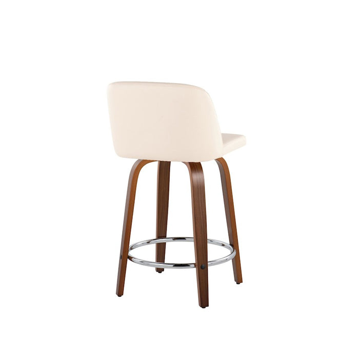 LumiSource Toriano 24" Rd Counter Stool, Set/2, W/CR/CH