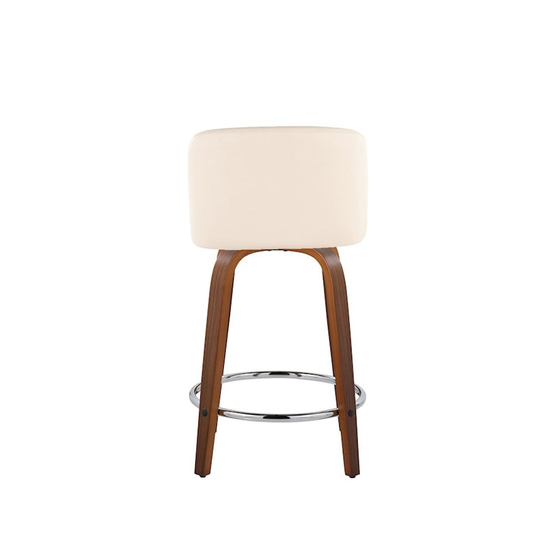LumiSource Toriano 24" Rd Counter Stool, Set/2, W/CR/CH