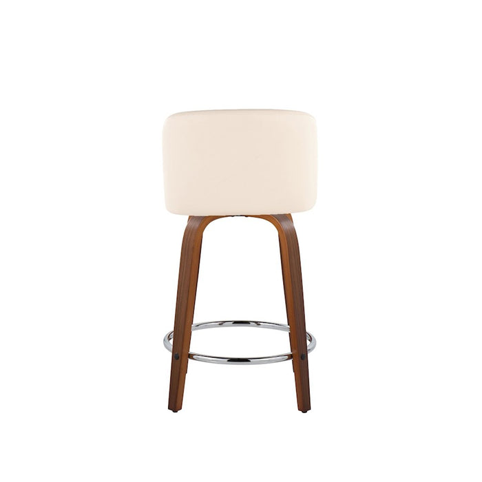 LumiSource Toriano 24" Rd Counter Stool, Set/2, W/CR/CH
