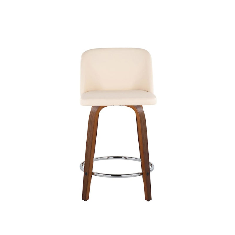 LumiSource Toriano 24" Rd Counter Stool, Set/2, W/CR/CH
