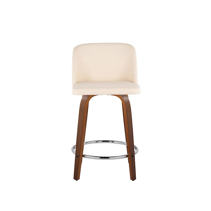 LumiSource Toriano 24" Rd Counter Stool, Set/2, W/CR/CH