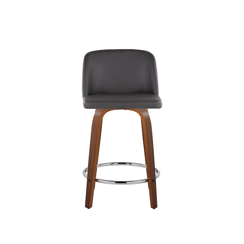 LumiSource Toriano 24" Rd Counter Stool, Set/2, W/GY/CH