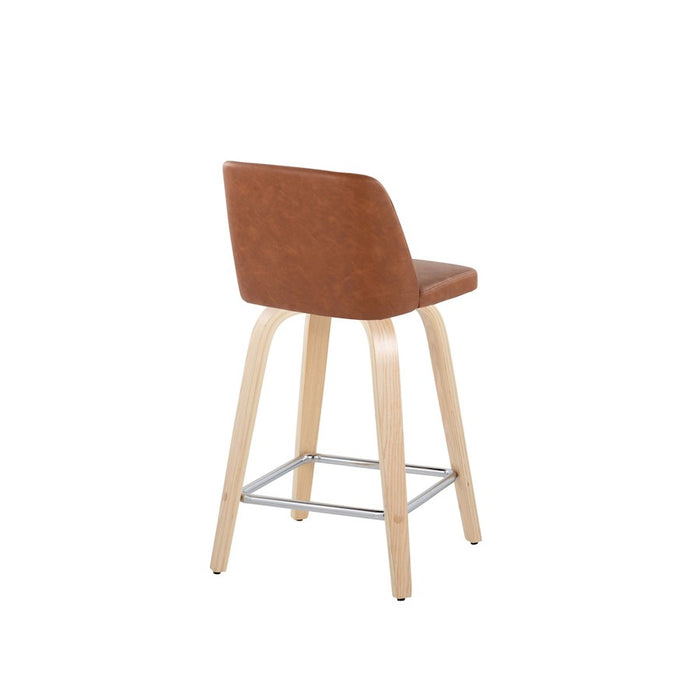 LumiSource Toriano 24" Counter Stool, Set/2, N/CAM/CH