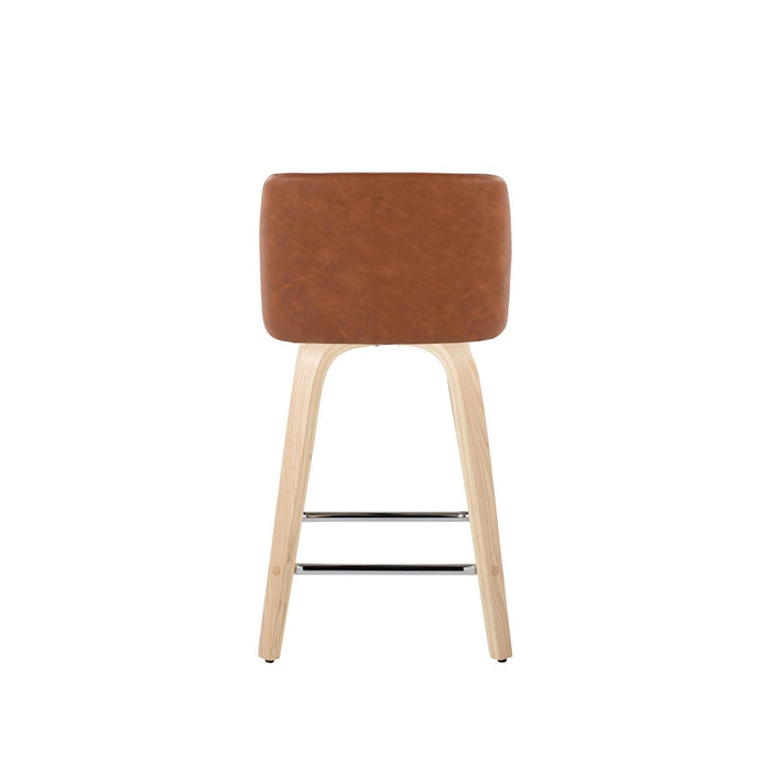 LumiSource Toriano 24" Counter Stool, Set/2, N/CAM/CH