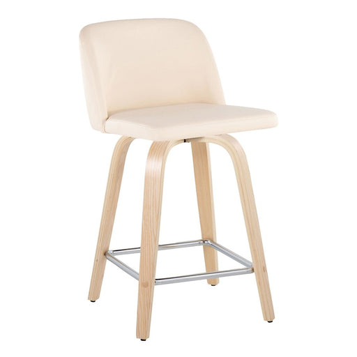 LumiSource Toriano 24" SQ Counter Stool, Set/2, N/CR/CH