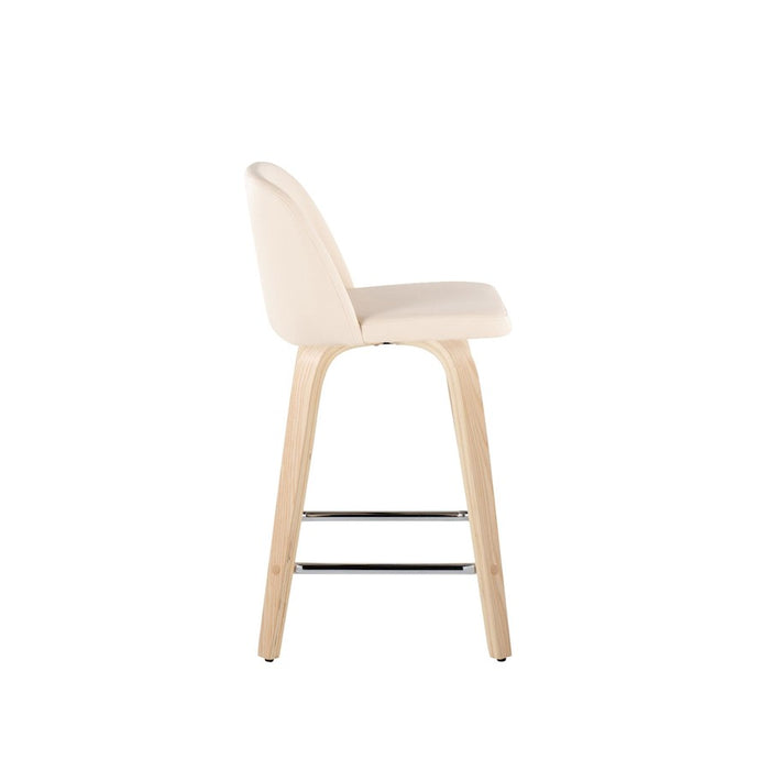 LumiSource Toriano 24" SQ Counter Stool, Set/2, N/CR/CH