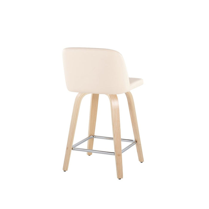 LumiSource Toriano 24" SQ Counter Stool, Set/2, N/CR/CH