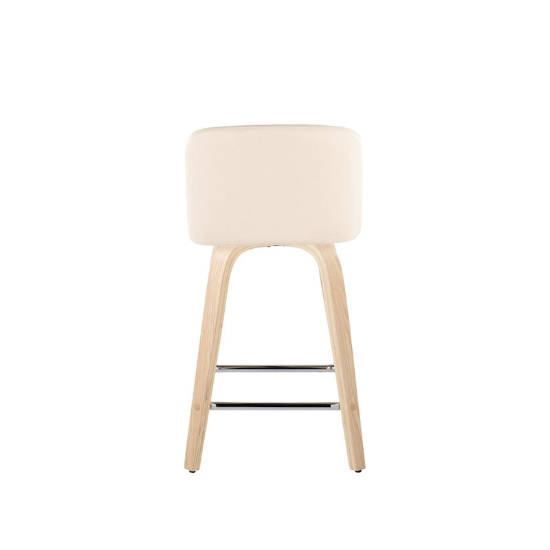 LumiSource Toriano 24" SQ Counter Stool, Set/2, N/CR/CH