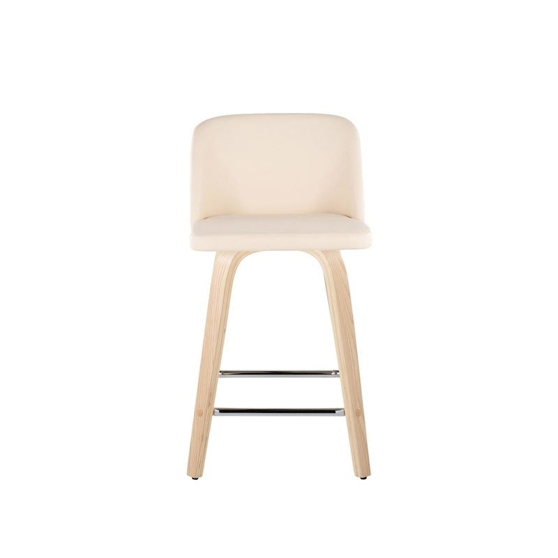 LumiSource Toriano 24" SQ Counter Stool, Set/2, N/CR/CH