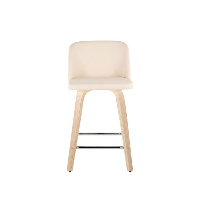 LumiSource Toriano 24" SQ Counter Stool, Set/2, N/CR/CH