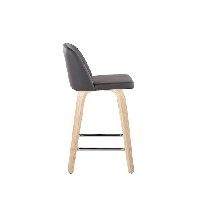 LumiSource Toriano 24" SQ Counter Stool, Set/2, N/GY/CH