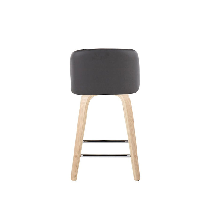 LumiSource Toriano 24" SQ Counter Stool, Set/2, N/GY/CH