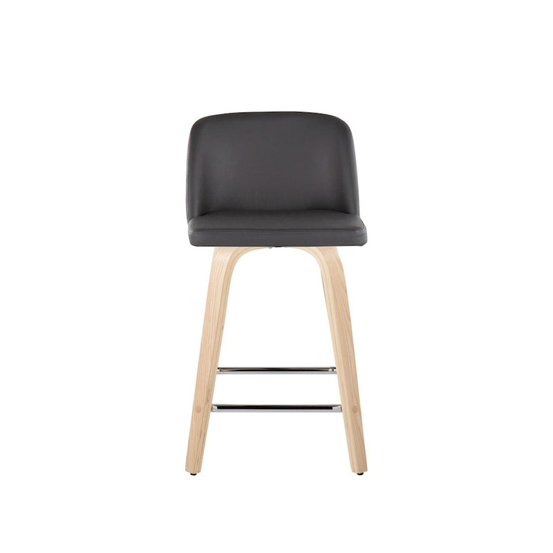 LumiSource Toriano 24" SQ Counter Stool, Set/2, N/GY/CH