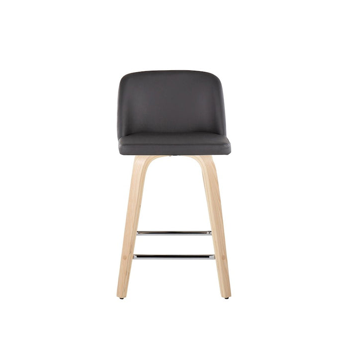 LumiSource Toriano 24" SQ Counter Stool, Set/2, N/GY/CH