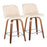 LumiSource Toriano 24" SQ Counter Stool, Set/2, W/CR/CH - B24-TRNOPU-GRTZS2WLCR2