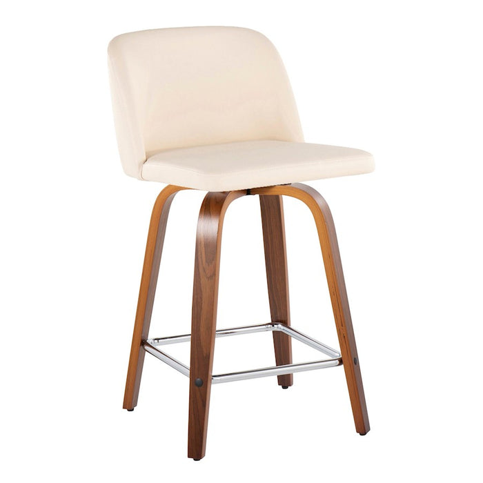LumiSource Toriano 24" SQ Counter Stool, Set/2, W/CR/CH