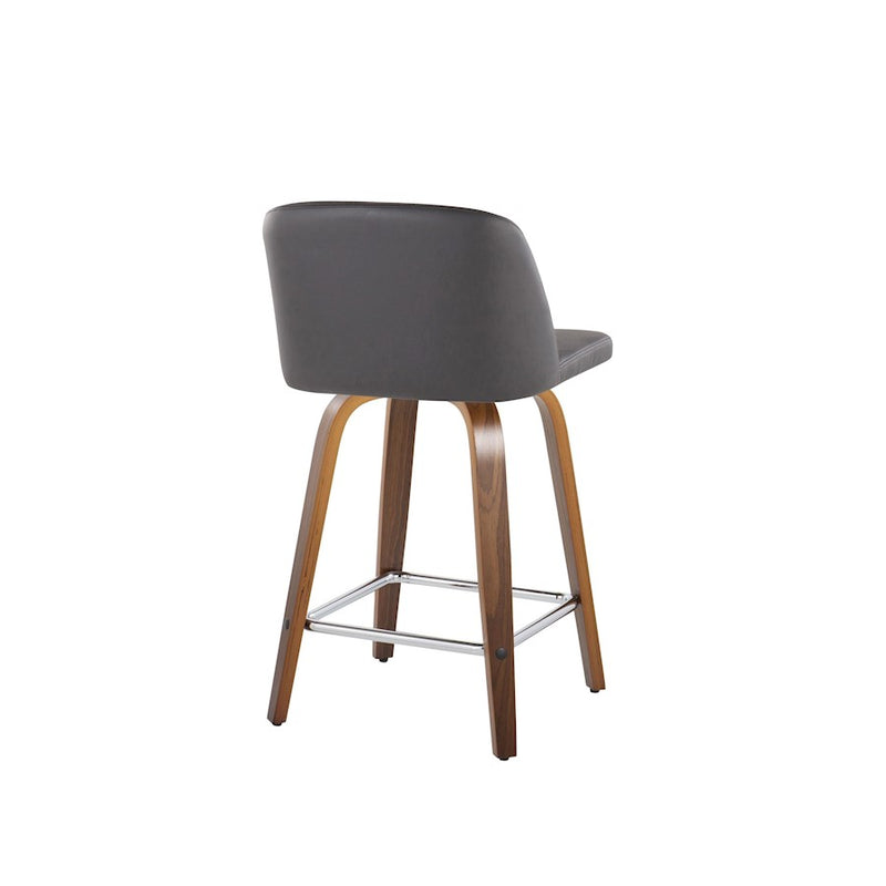 LumiSource Toriano 24" SQ Counter Stool, Set/2, W/GY/CH