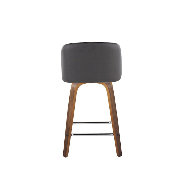 LumiSource Toriano 24" SQ Counter Stool, Set/2, W/GY/CH