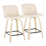 LumiSource Toriano 24" SQ Counter Stool, Set/2, N/CR/BK - B24-TRNOPU-GRTZX2NACR2