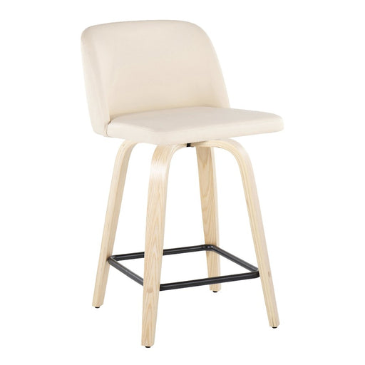 LumiSource Toriano 24" SQ Counter Stool, Set/2, N/CR/BK