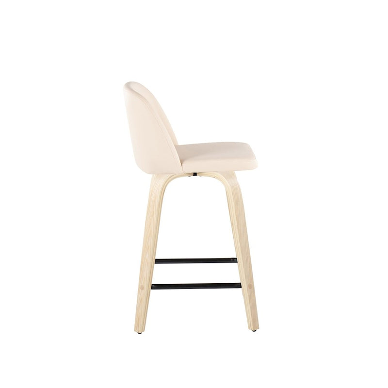 LumiSource Toriano 24" SQ Counter Stool, Set/2, N/CR/BK