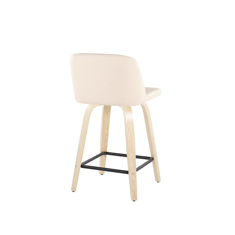 LumiSource Toriano 24" SQ Counter Stool, Set/2, N/CR/BK