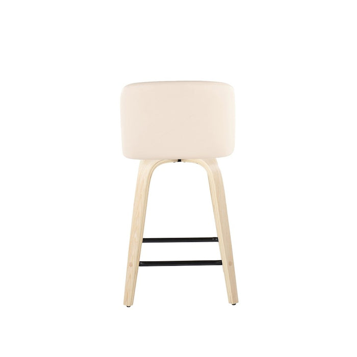 LumiSource Toriano 24" SQ Counter Stool, Set/2, N/CR/BK