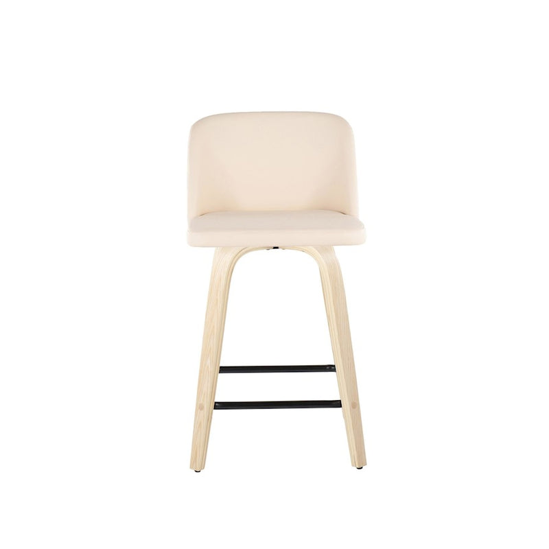 LumiSource Toriano 24" SQ Counter Stool, Set/2, N/CR/BK