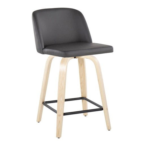 LumiSource Toriano 24" SQ Counter Stool, Set/2, N/GY/BK