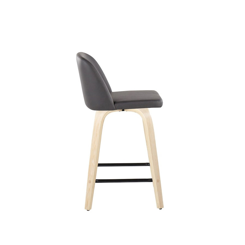 LumiSource Toriano 24" SQ Counter Stool, Set/2, N/GY/BK