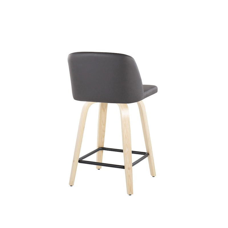 LumiSource Toriano 24" SQ Counter Stool, Set/2, N/GY/BK