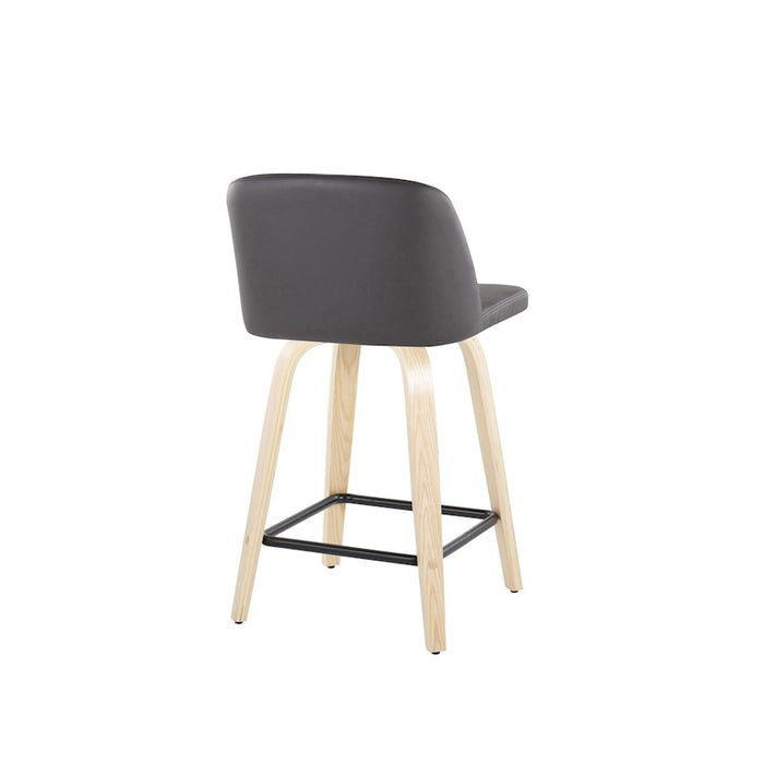 LumiSource Toriano 24" SQ Counter Stool, Set/2, N/GY/BK