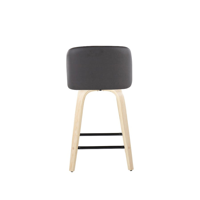 LumiSource Toriano 24" SQ Counter Stool, Set/2, N/GY/BK