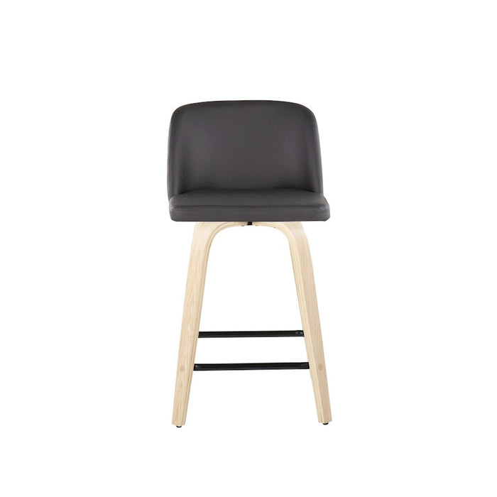 LumiSource Toriano 24" SQ Counter Stool, Set/2, N/GY/BK