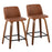 LumiSource Toriano 24" Counter Stool, Set/2, W/CAM/BK - B24-TRNOPU-GRTZX2WLCAM2