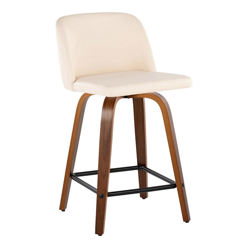 LumiSource Toriano 24" Counter Stool, Set/2, WAL/CR/BK