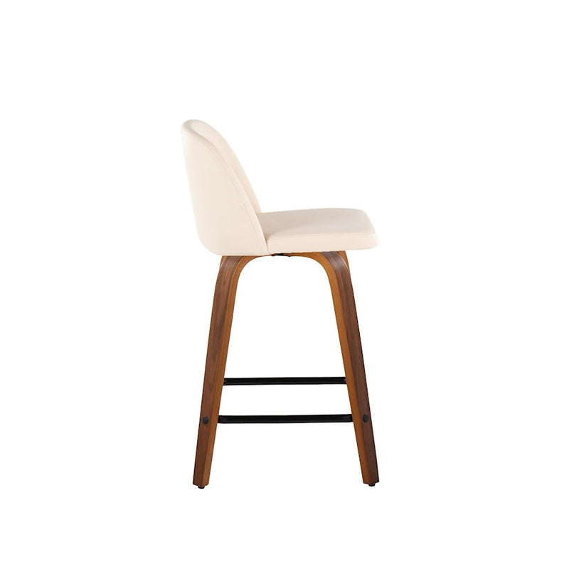 LumiSource Toriano 24" Counter Stool, Set/2, WAL/CR/BK