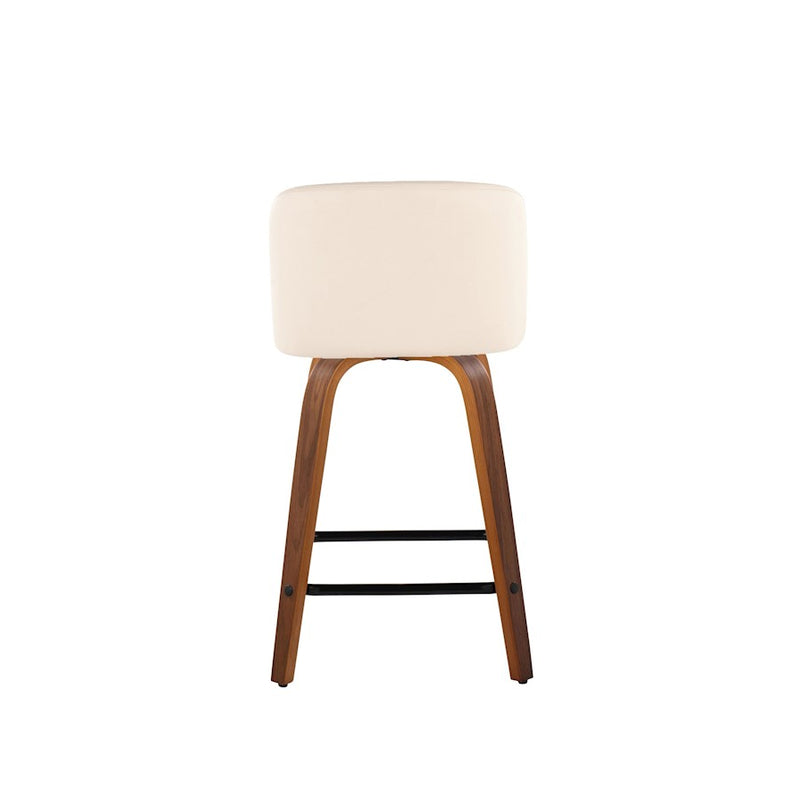 LumiSource Toriano 24" Counter Stool, Set/2, WAL/CR/BK