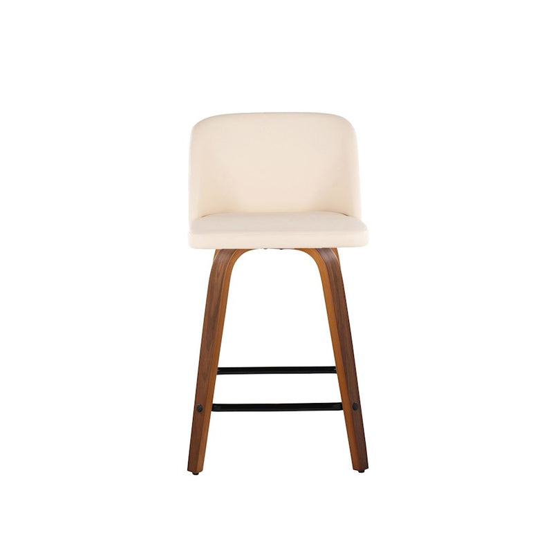 LumiSource Toriano 24" Counter Stool, Set/2, WAL/CR/BK