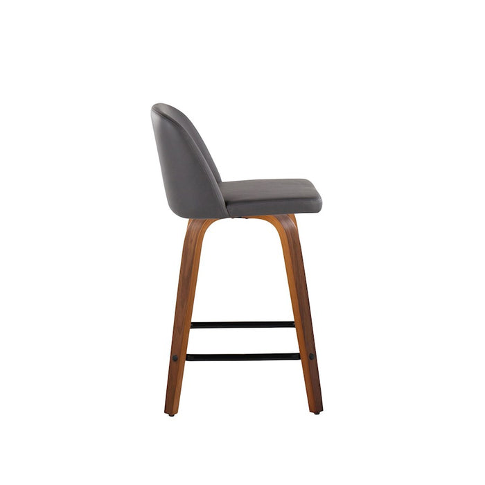 LumiSource Toriano 24" Counter Stool, Set/2, WAL/GY/BK