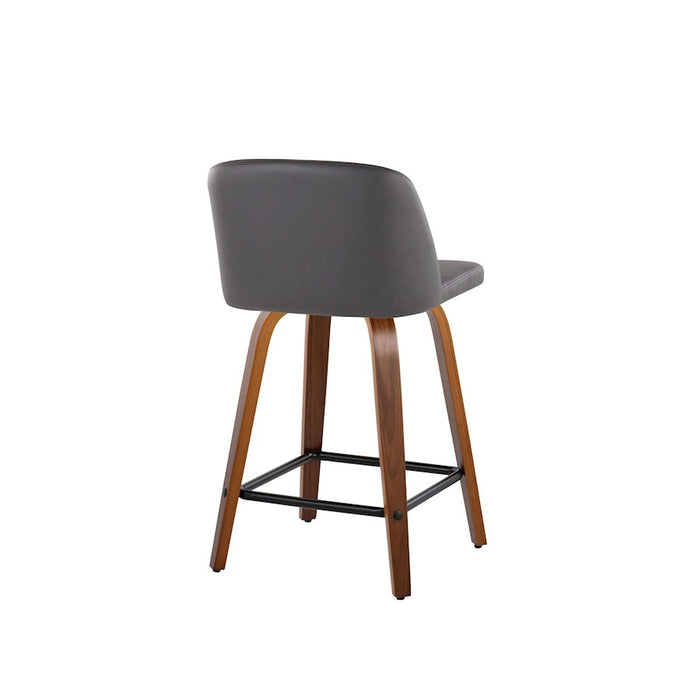 LumiSource Toriano 24" Counter Stool, Set/2, WAL/GY/BK