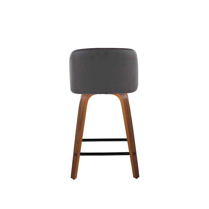 LumiSource Toriano 24" Counter Stool, Set/2, WAL/GY/BK