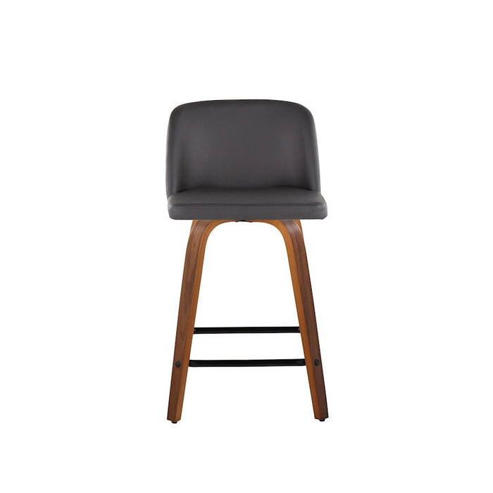 LumiSource Toriano 24" Counter Stool, Set/2, WAL/GY/BK