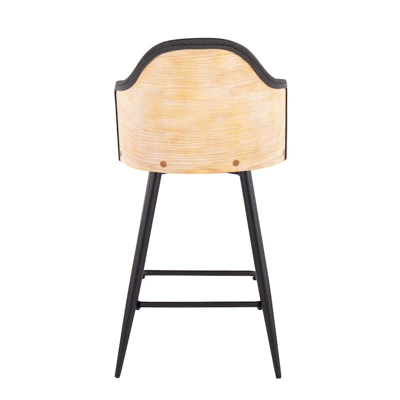 LumiSource Ahoy UP 26" Counter Stool, Set of 2, Black/Charcoal