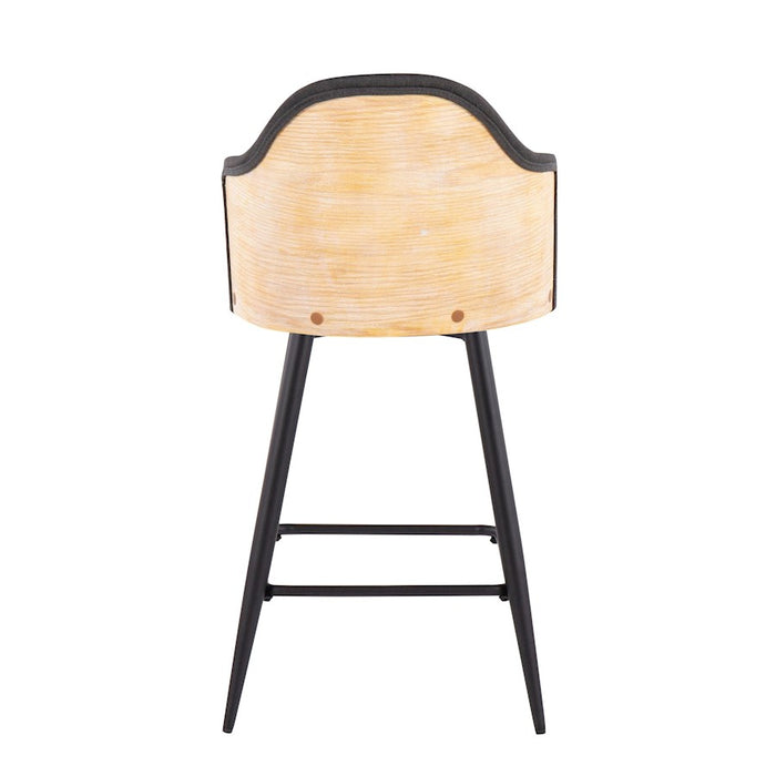 LumiSource Ahoy UP 26" Counter Stool, Set of 2, Black/Charcoal