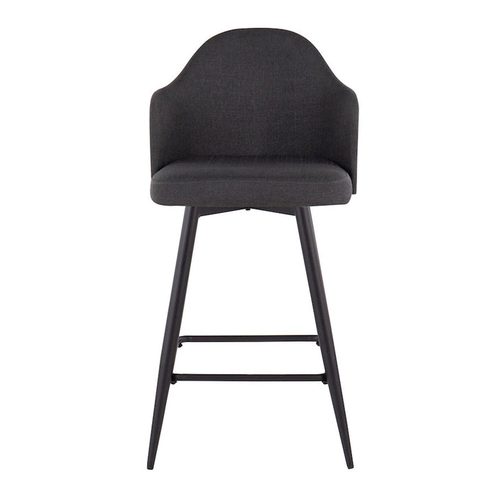 LumiSource Ahoy UP 26" Counter Stool, Set of 2, Black/Charcoal