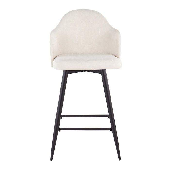 LumiSource Ahoy 26" Counter Stool, Set of 2, Black/Cream